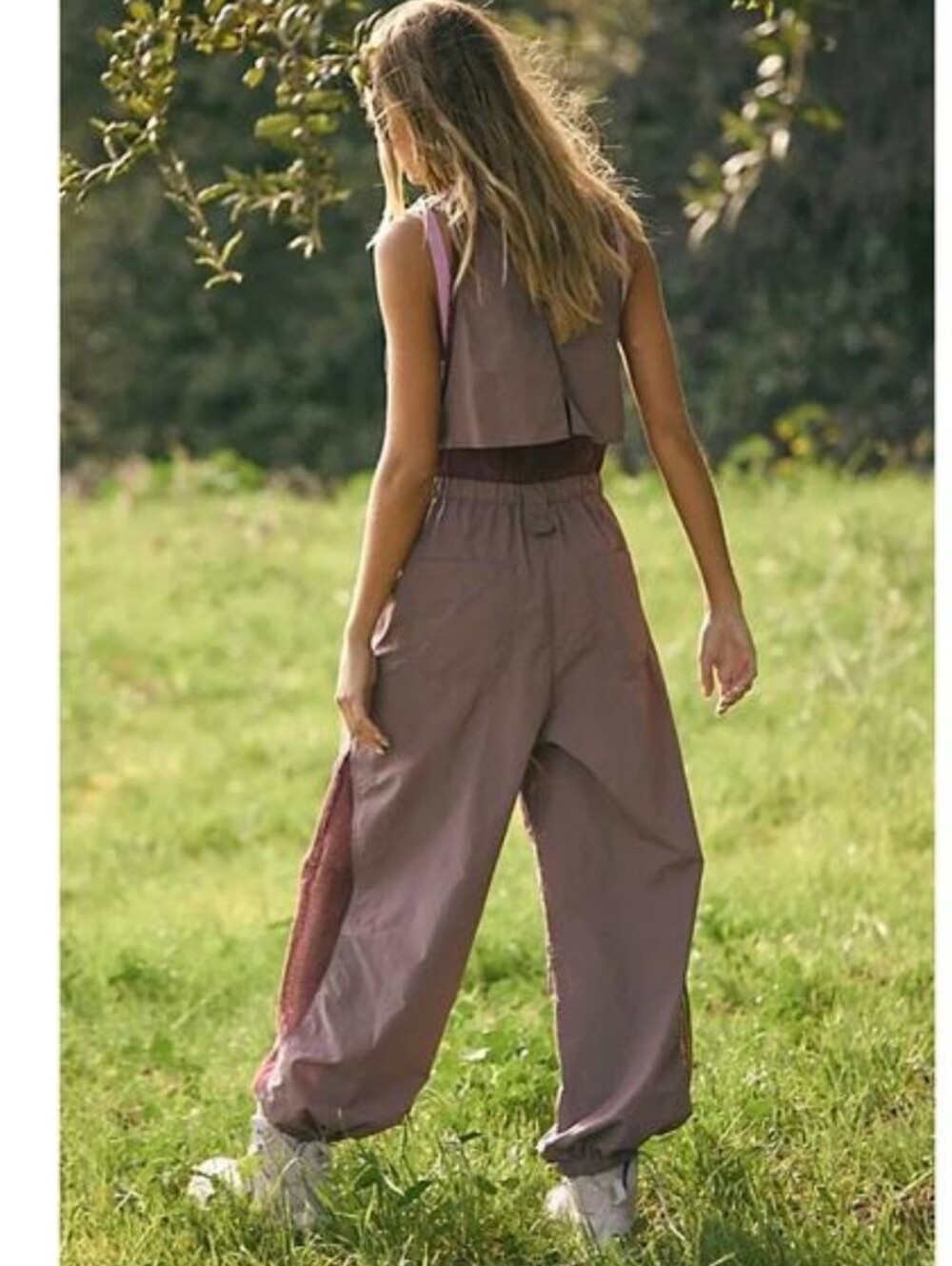 Free People Mauve Utility Jumpsuit with Contrast Panels - Picture 2 of 16